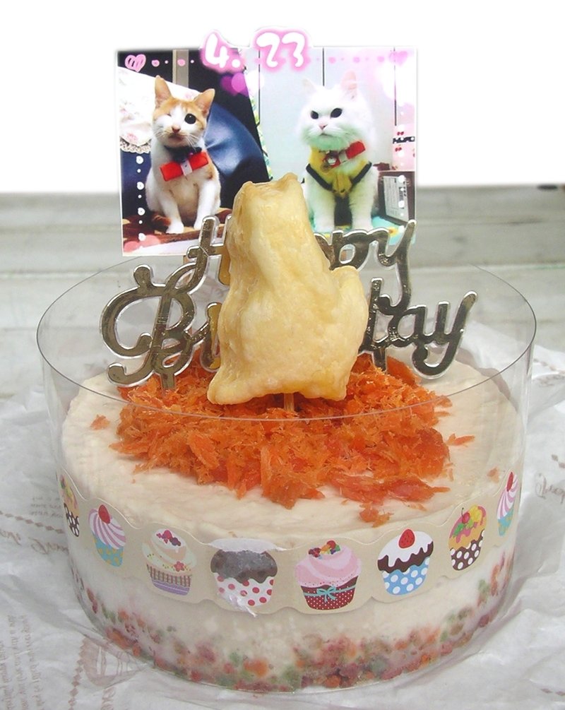 【多利鲑鱼松】猫咪 Mousse 生日蛋糕-4寸