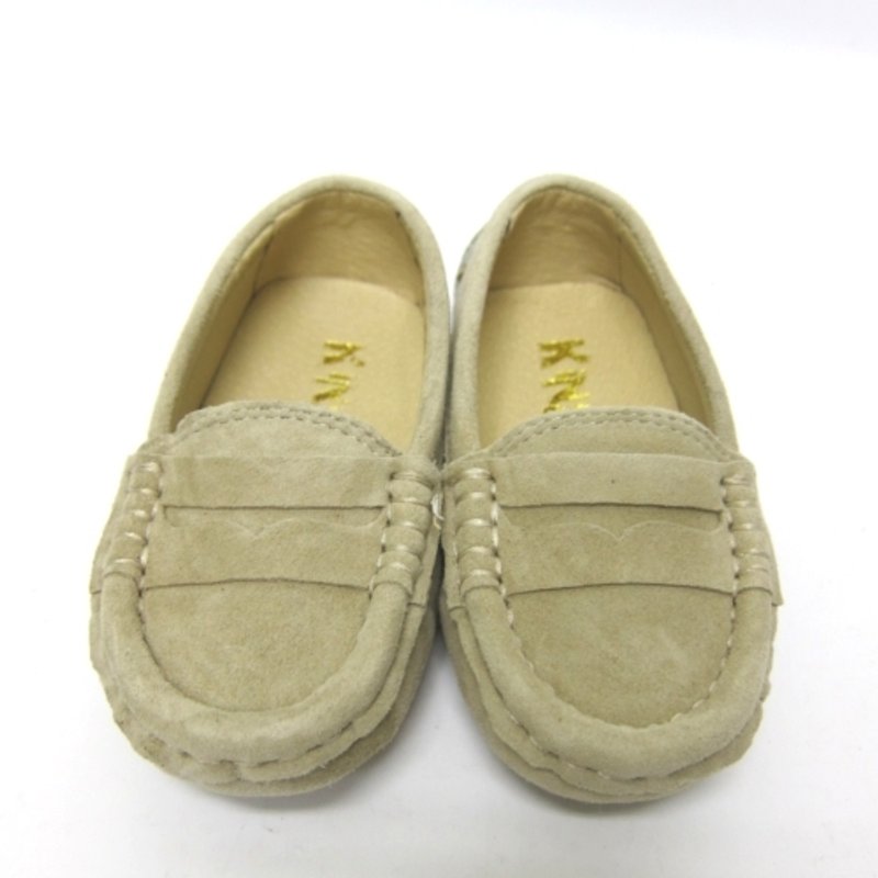 堡贝王真皮手工鞋(kids)【磨砂/豆底/沙色】