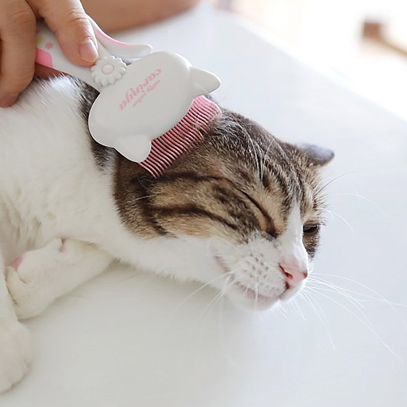 【日本热销!】猫用弹性除废毛梳 /  不伤肌肤  不刺激、除毛力UP! - 清洁/美容 - 塑料 粉红色