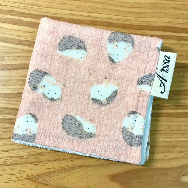 刺猬满满双层棉纱毛巾布手帕