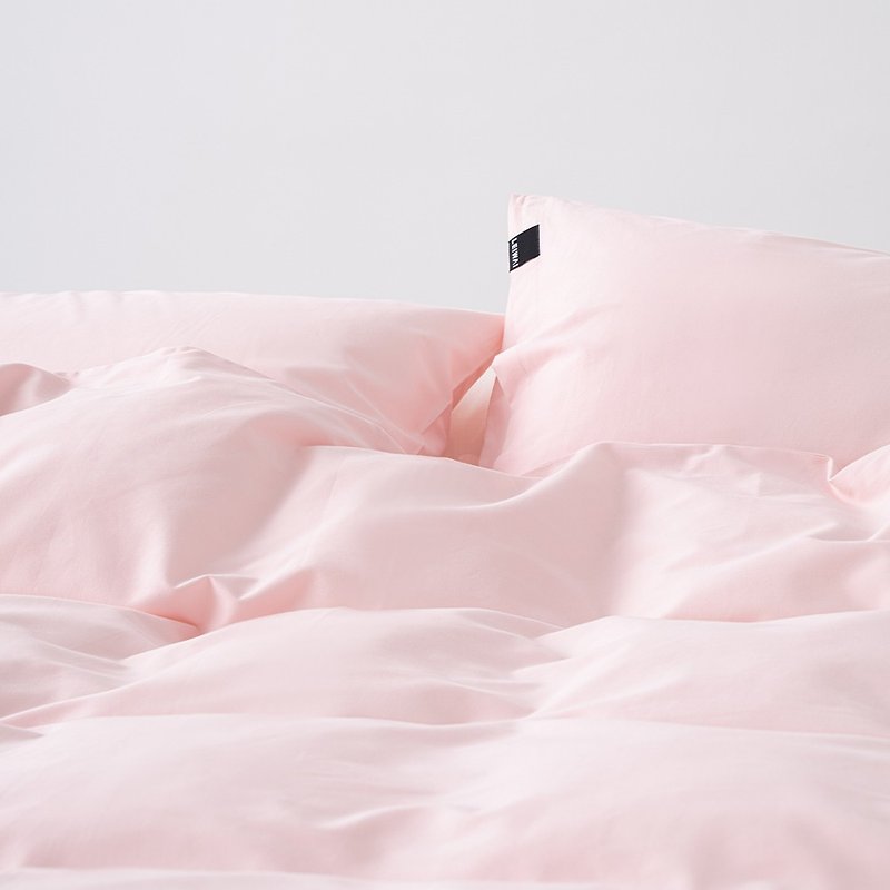 樱花粉60支柔软亲肤纯棉床包床单枕头套被套双人床四件套 - 寝具 - 棉．麻 粉红色