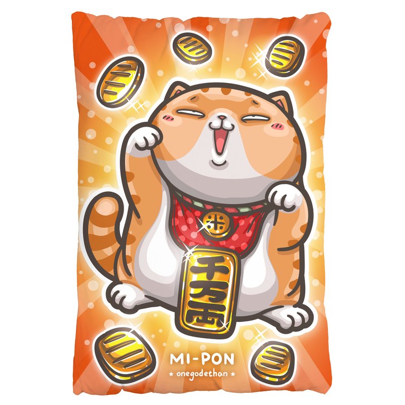 一神猫咪米香系列抱枕【米香招财】黄金款