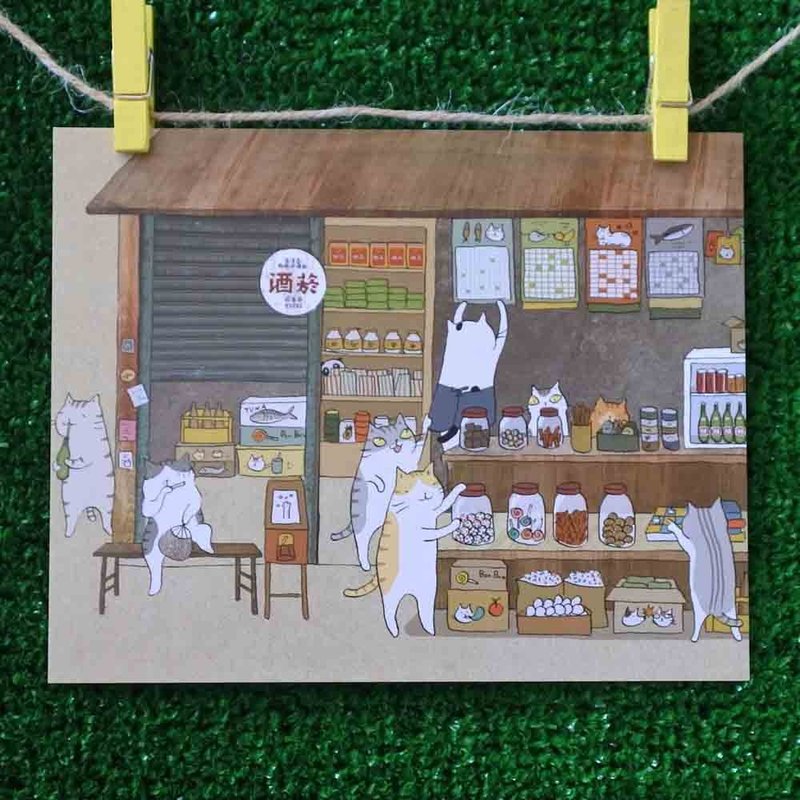 三猫小铺猫咪插画明信片(画家:猫小姐) – 柑仔店