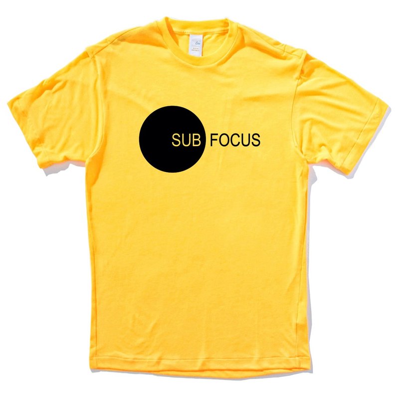 SUB FOCUS 男女短袖T恤 黄色 几何 文青 设计 文字 礼物