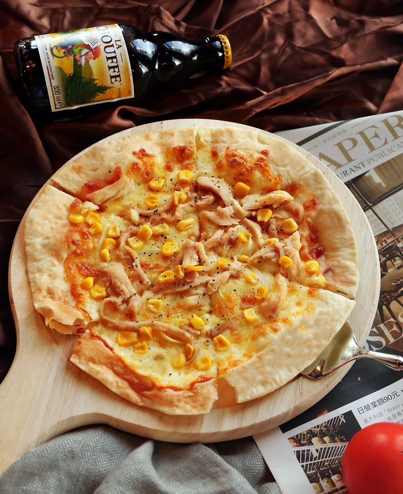 奶油玉米熏鸡8寸手杆薄皮披萨│布娜飞比利时啤酒餐厅 - 其他 - 新鲜食材 