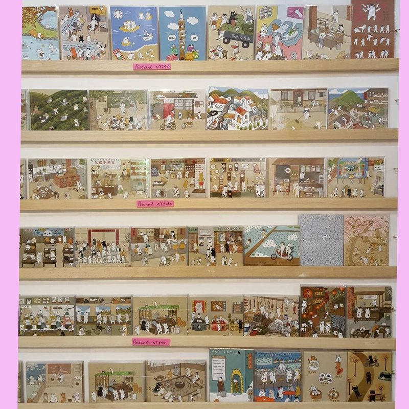 三猫小铺猫咪插画明信片套组--任选6张,须告知作品名称