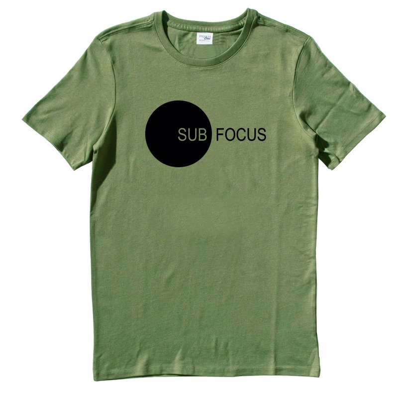 SUB FOCUS 男女短袖T恤 军绿色 几何 文青 设计 文字 礼物