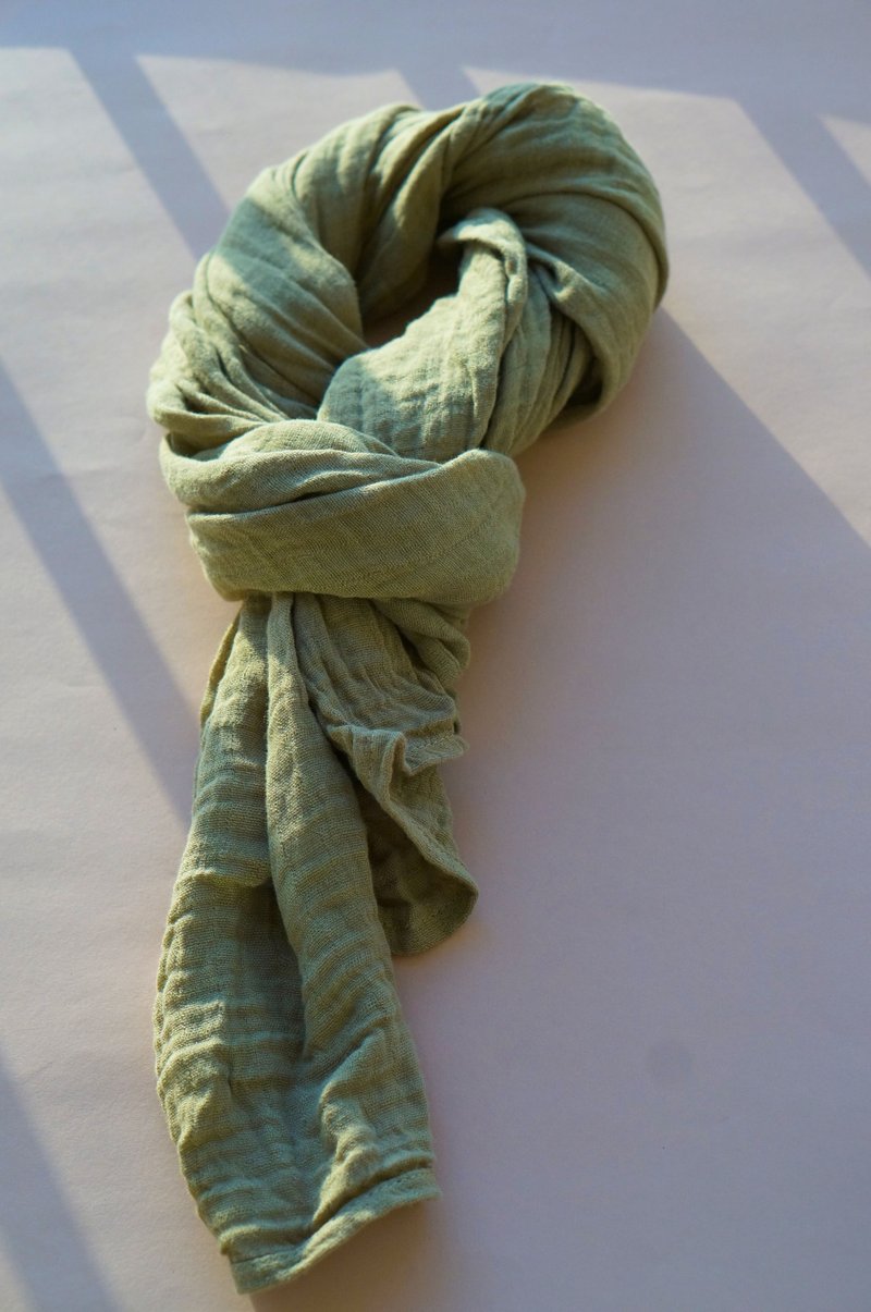 Collagen scarf with 100%natural dyed-(deep green)