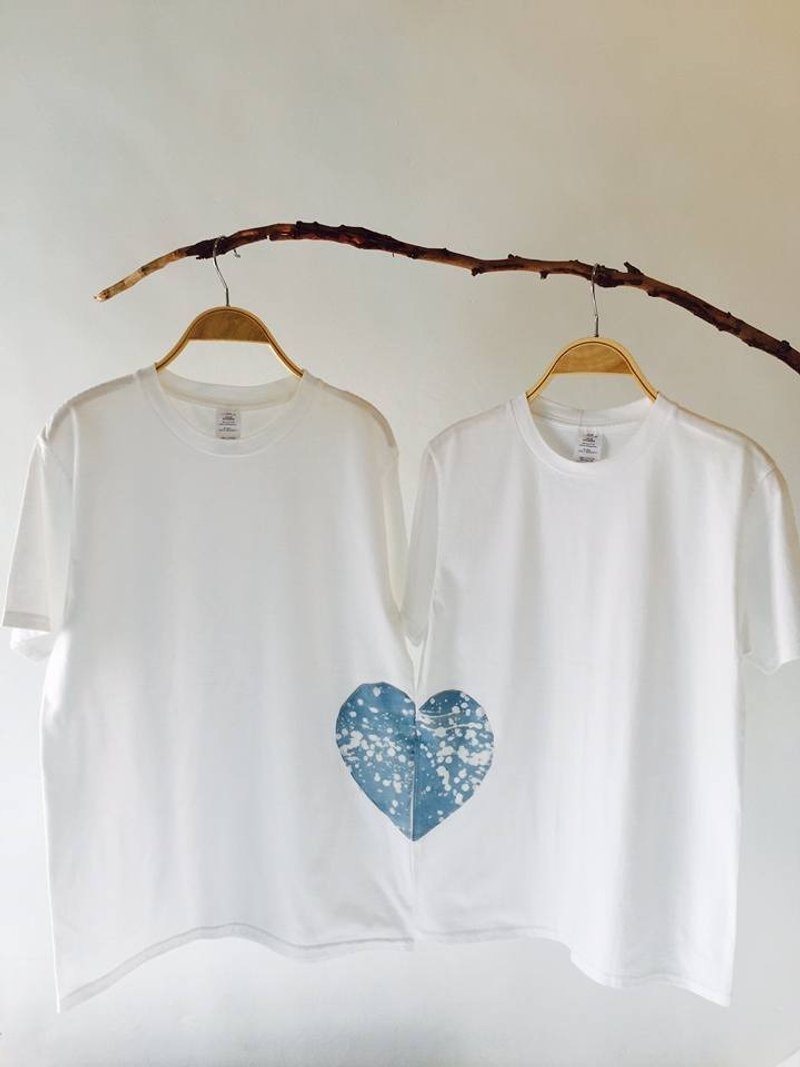 自在染isvara 蓝染友善大地 纯棉 难得有情人T-shirt