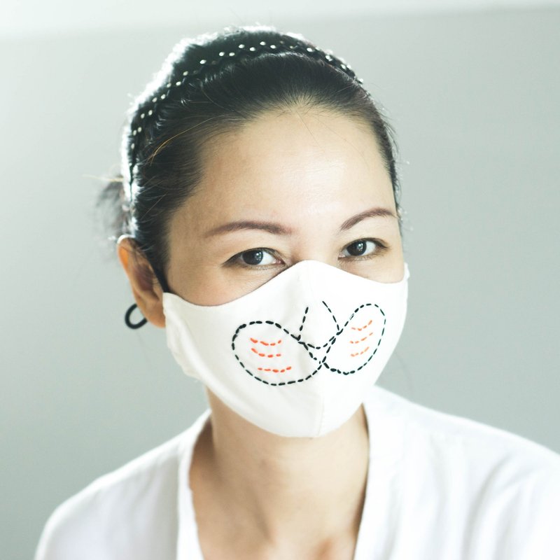 Tigger Face Cute Mouth Cover Mask Freehand Embroidery Ergonomic Breathable