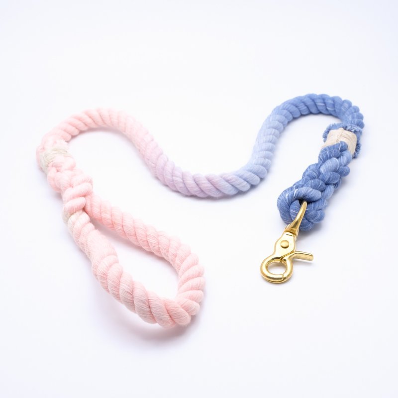 COTTON DOG LEASHES - BLUE/PINK