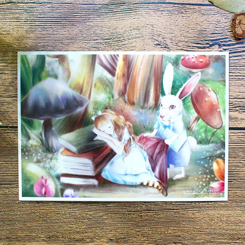 - Alice Hobbey - 奇幻少女系列 爱丽丝梦游仙境 双面插画明信片
