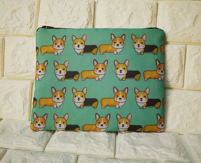化妆包 笔袋 杂物包 黄色 柯基 黑色 柯基 corgi
