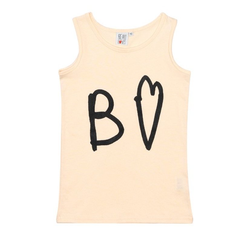 2016春夏 Beau Loves B heart 背心上衣(Vest Pale Blush with B heart)
