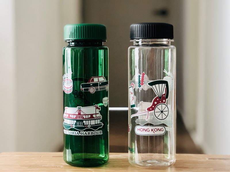 日本畅销商品 WEMUG -城市水瓶/水壶 透明-黑色 怀旧 特色 回忆 香港设计