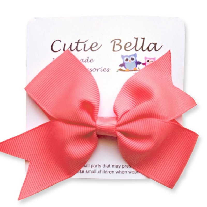 Cutie Bella 梦幻蝴蝶结手工发饰 全包布 Bow Stretch发夹-Coral