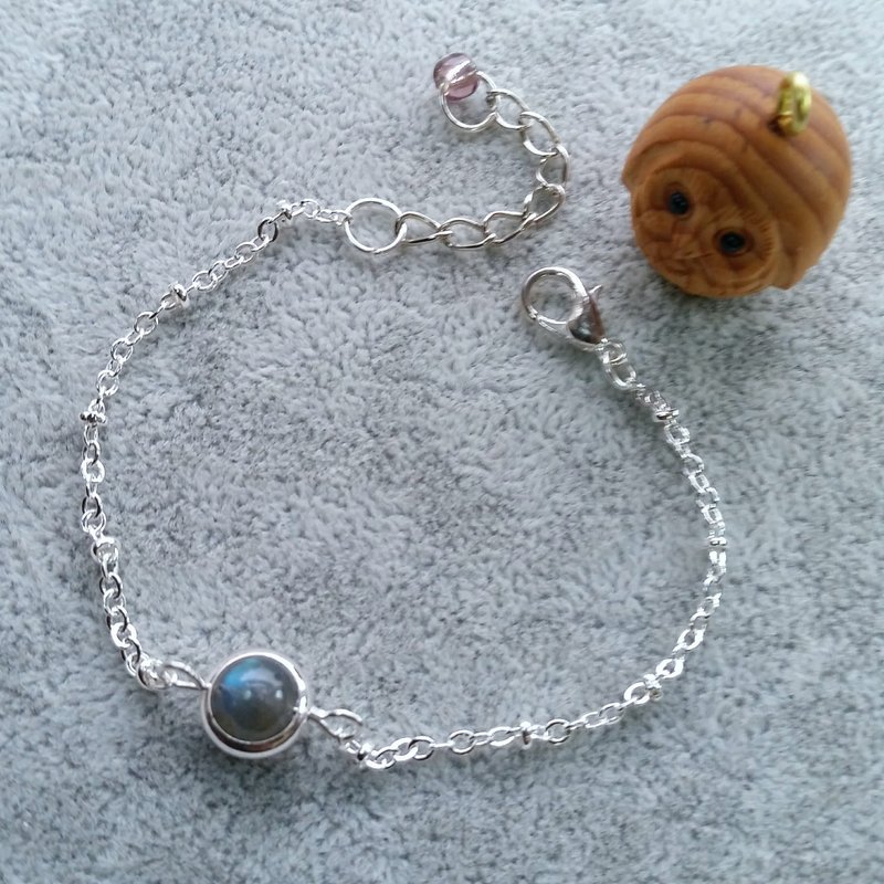 拉长石 镀银手链 Labradorite silver-plated bracelet