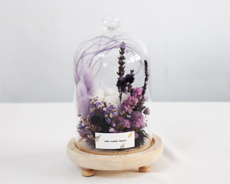 彩虹玻璃钟罩花-紫色