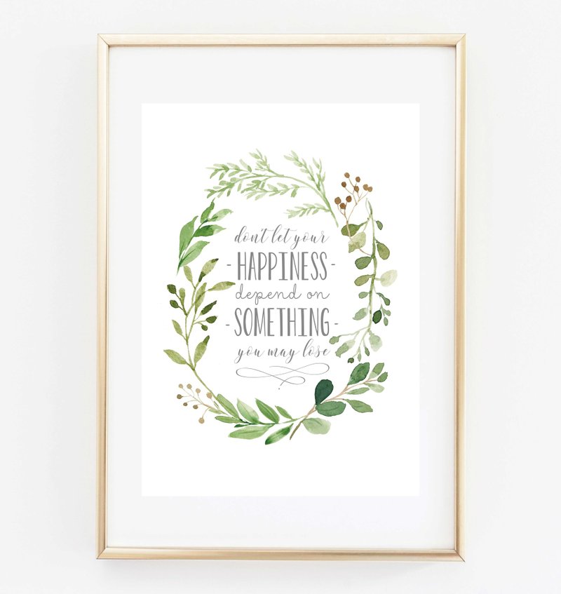 happiness quote print 可定制化 挂画 海报