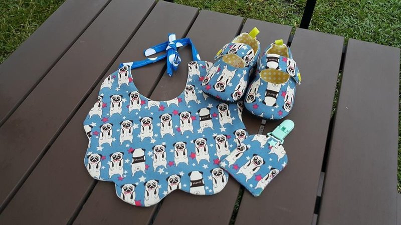 巴哥犬 宝宝弥月礼盒3件组(12cm)【SET3161001】