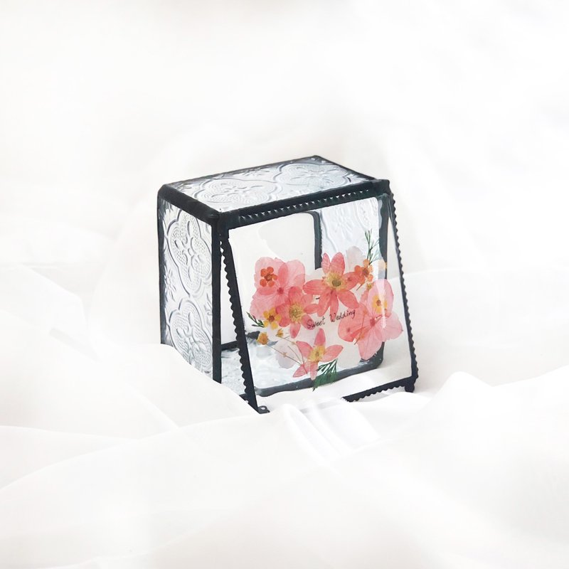 押花手写字句饰物盒/定制首饰盒/玻璃盒子/礼物