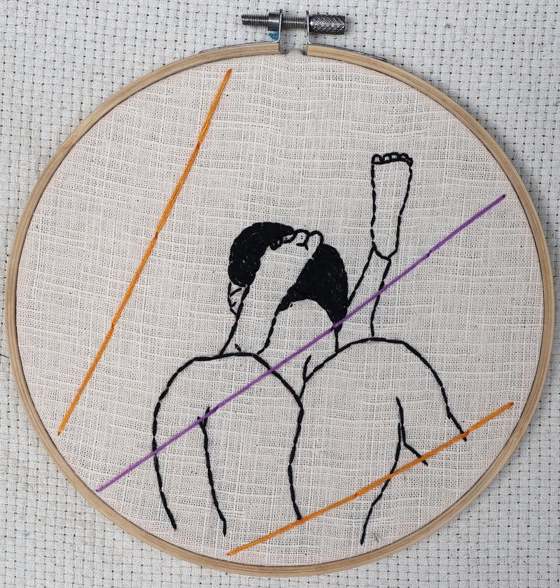 Monday morning手刺绣插画
