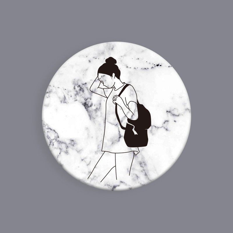 男与女 / 女版 / 大理石纹圆形吸水杯垫 / 交换礼物