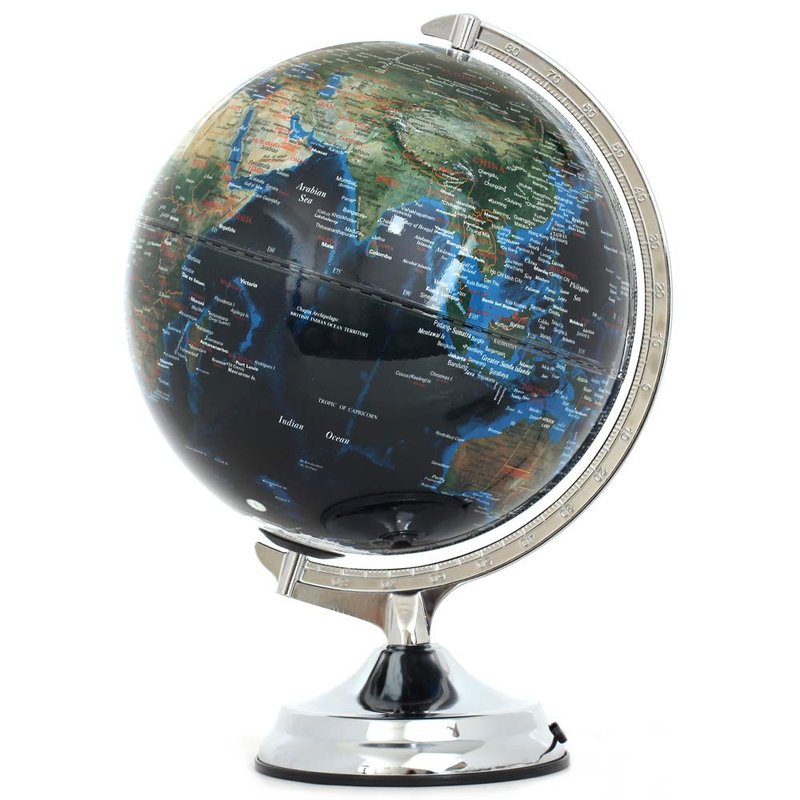 Skyglobe 12寸地形海沟人口分布地球仪(英文版)(附灯)