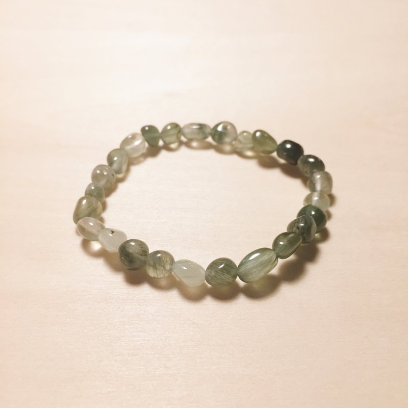 不规则绿发晶手环