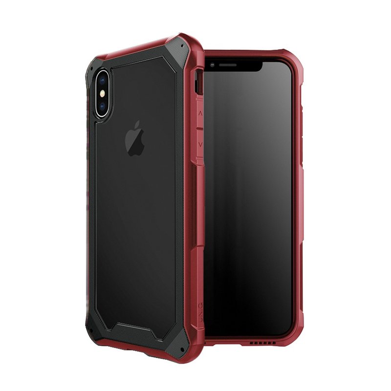iPhoneX/Xs Xtremsis军规认证双层耐冲击防摔手机壳-黑/红