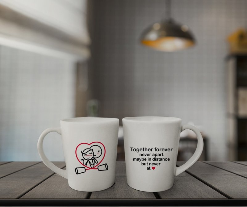 TOGETHER FOREVER Couple Coffee Mugs (FREE HAND CREAM)