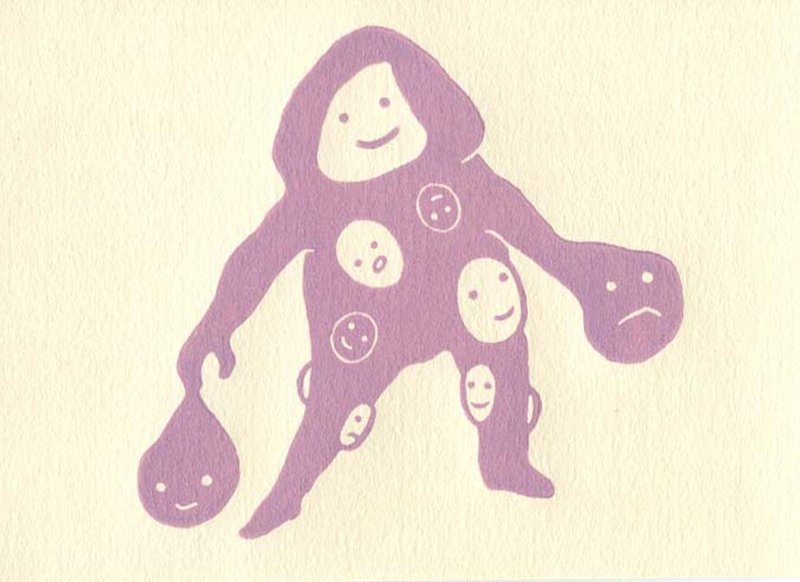 【 多面君 】 版画 明信片