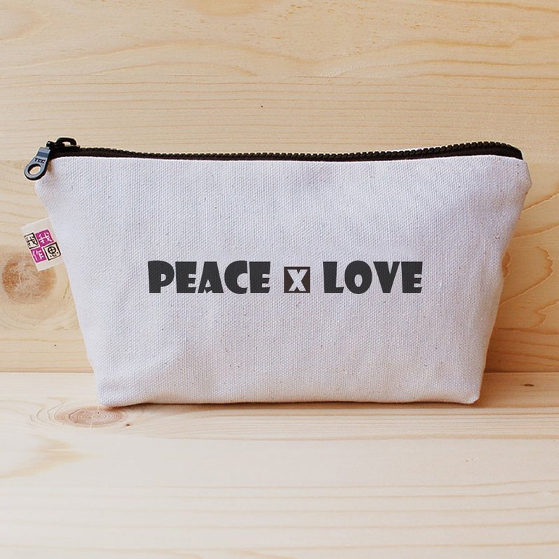正面能量大笔袋-peace and love