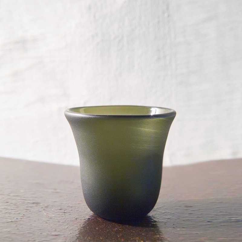【3,co】手工彩色玻璃杯(小) - 绿