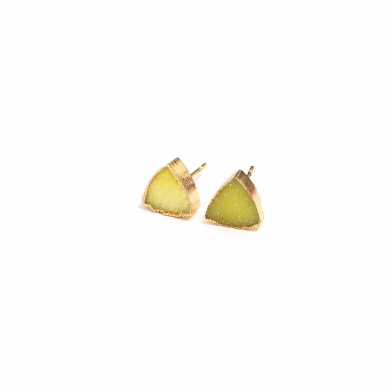 三角形玛瑙原石耳环