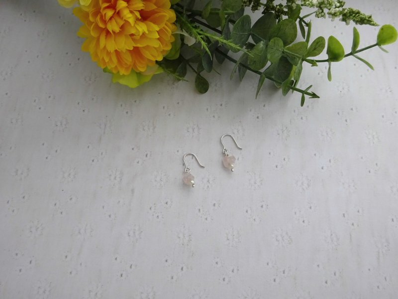 Rose quartz and pearl earrings 3