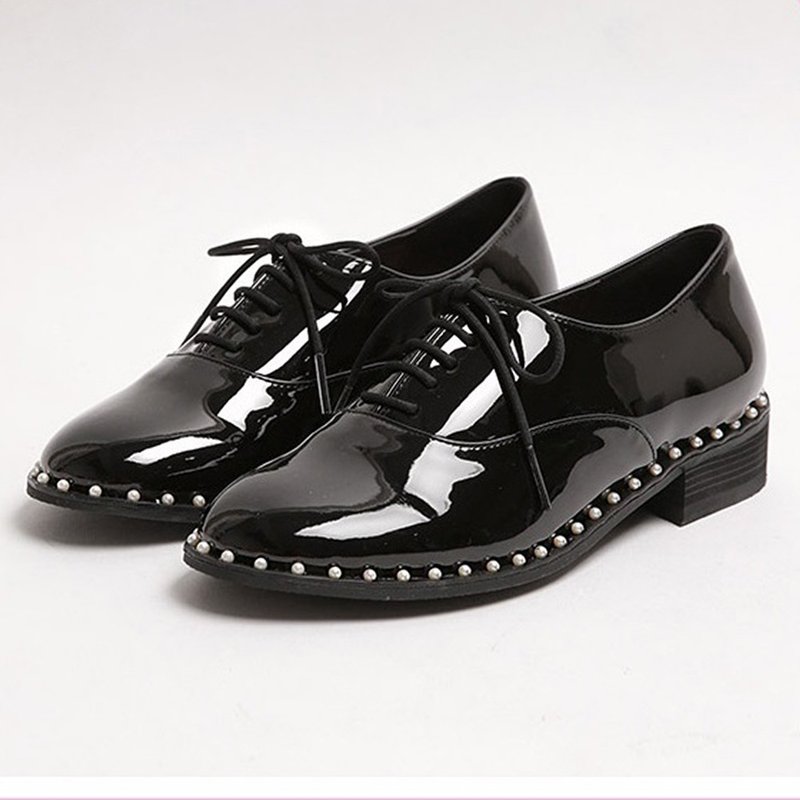 PRE-ORDER-韩国人手制 MACMOC Jinju (BLACK) 挷带乐福鞋