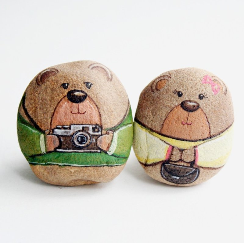 Bears stone painting.