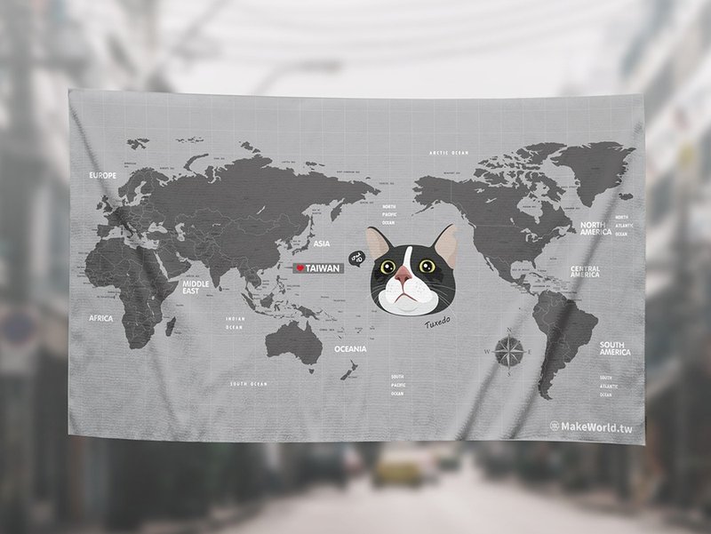 Make World地图制造猫咪浴巾(奔驰猫)