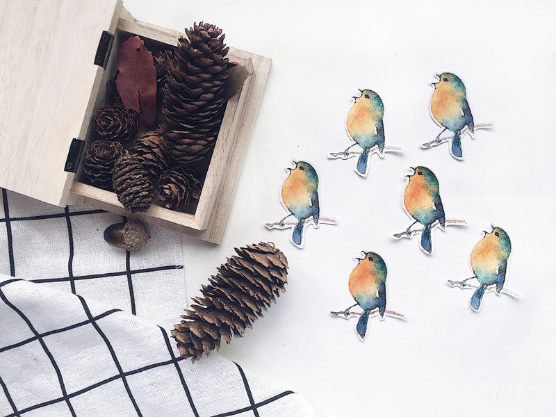 手绘 贴纸 水彩 鸟 calliyan stickers birds