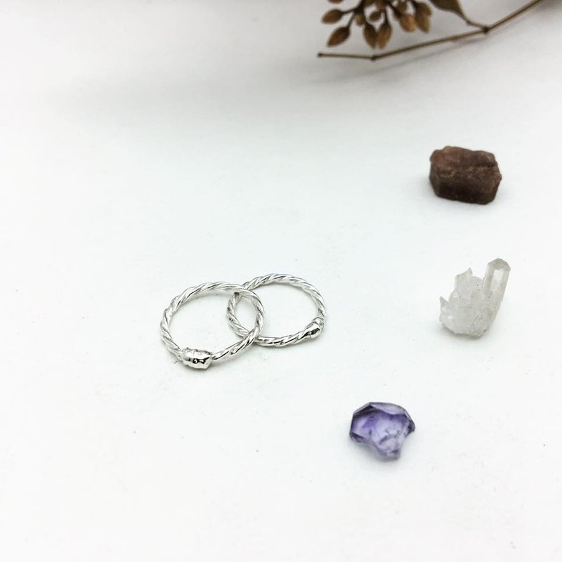 麻花戒指/silver925