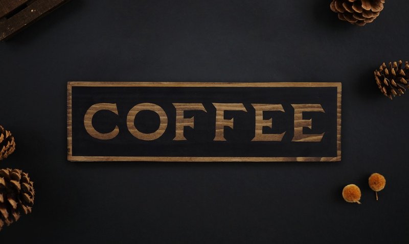 复古欧美风咖啡Coffee墙面挂饰 | 居家摆设 | 手工木制摆设