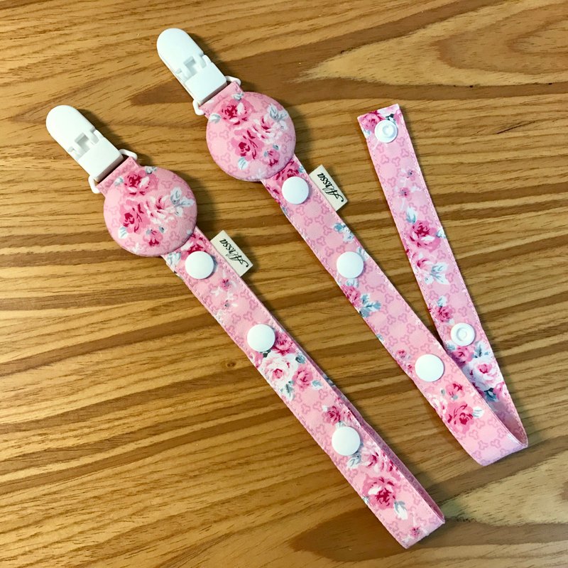 粉红花朵多功能夹.玩具夹.推车被夹(两个一组)