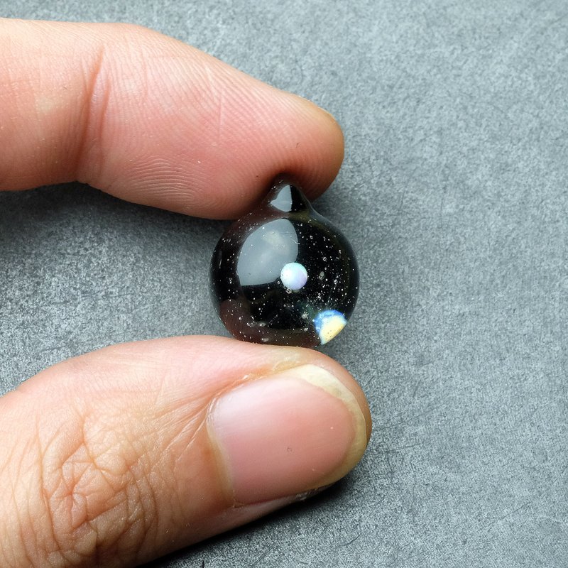 迷你 星球 宇宙 手工 玻璃 纯银项链