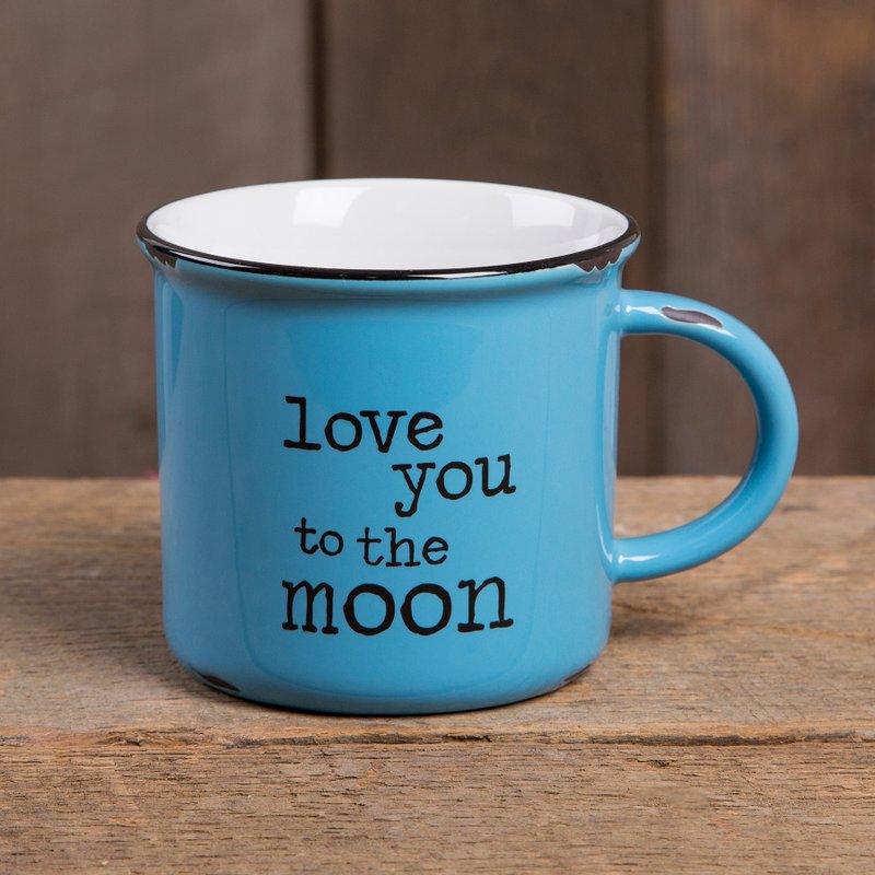 仿搪瓷马克杯-Love U to the moon∣MUG249