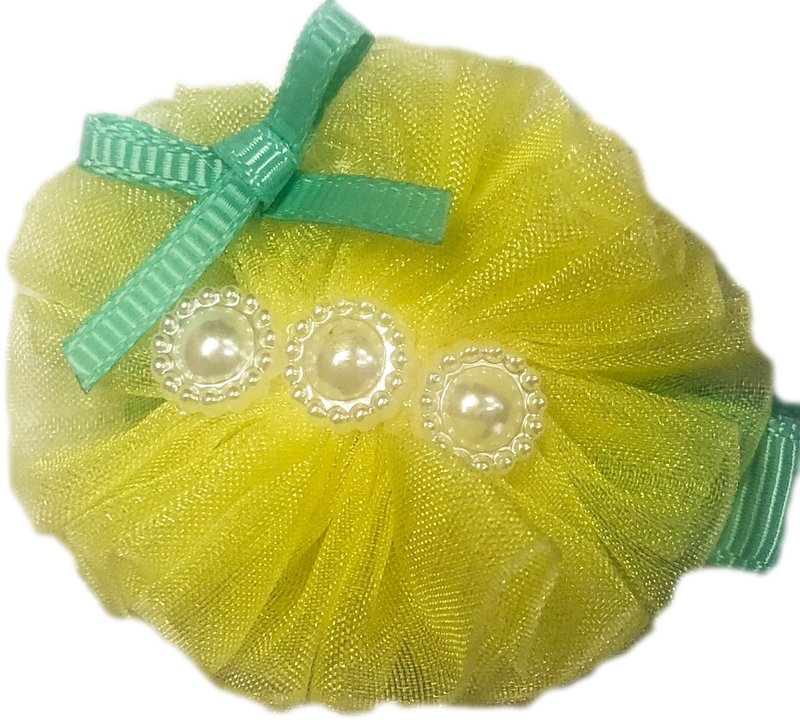 Cutie Bella 全包布 手工发饰 ChiffonPearl发夹-Sunny