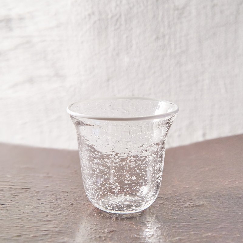 【3,co】手工气泡感玻璃杯(小) - 白边
