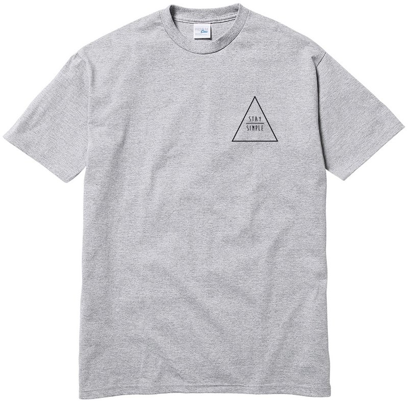 左胸 STAY SIMPLE Triangle 短袖T恤 灰色 保持简单三角型 几何
