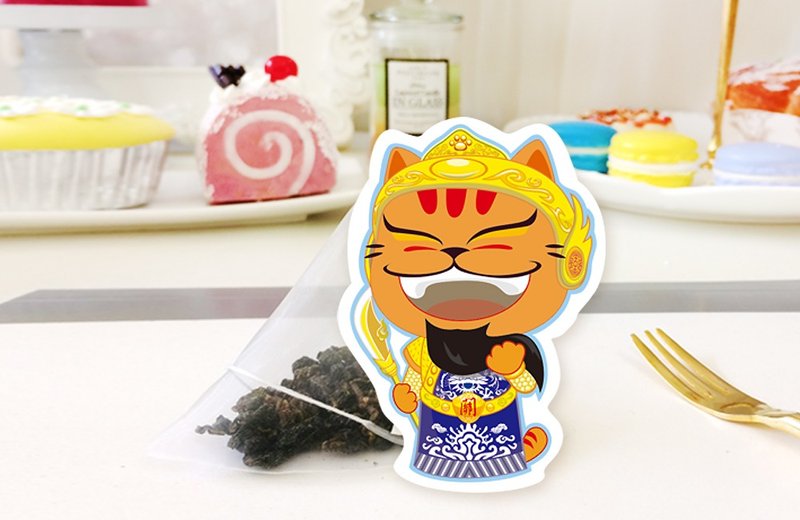 猫痴茶・喵关公御守茶包 日式可爱手工猫咪造型茶包 创意婚礼小物 生日礼物 节日贺礼伴手礼