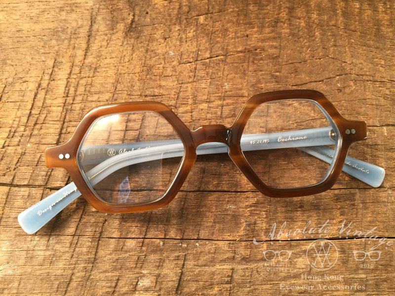 Absolute Vintage - Cochrane Street 阁麟街 六角粗框板材眼镜 - Brown Blue 啡蓝色